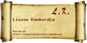 Liszov Konkordia névjegykártya
